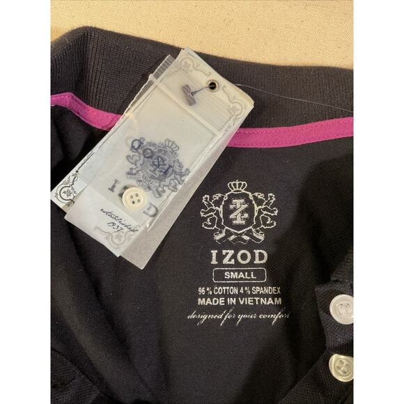 NEW NWT IZOD BLACK POLO SHIRT WOMENS S - Picture 3 of 3